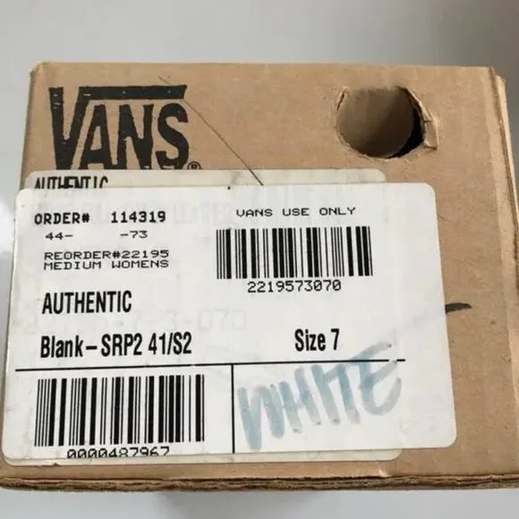 Vans Vintage Women’s White Leather Sneakers Shoes Size 7 1994 USA Made w/box - Picture 6 of 7